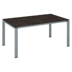Kettler Float Gartentisch 160x95cm Aluminium/Keramikglas Silber/Anthrazit