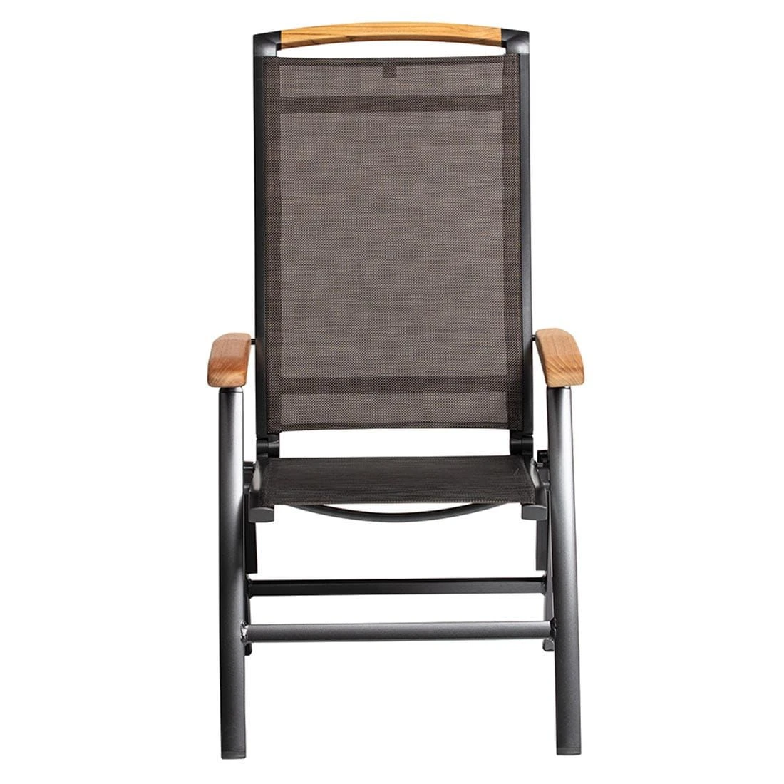 Kettler Memphis Klappsessel Aluminium/Textilene Mit Teak-Armlehnen Anthrazit/Bronze 5 Kettler Memphis Klappsessel Aluminium/Textilene Mit Teak-Armlehnen Anthrazit/Bronze – Bild 5