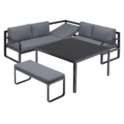 Kettler Ocean Casual Dining Loungeecke Aluminium/Polyester Anthrazit/Grau -Garten Paradies Verkauf kettler ocean casual dining loungeecke inkl kissen anthrazit grau 1271581 4