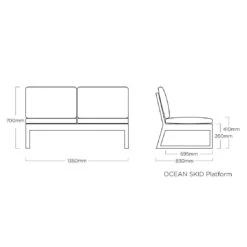 Kettler Ocean Skid Platform Gartensofa Mit Loungetisch Alu/Olefin Anthrazit/Hellgrau -Garten Paradies Verkauf kettler ocean skid 2 sitzer lounge mit tisch 70x70cm 1395870 8