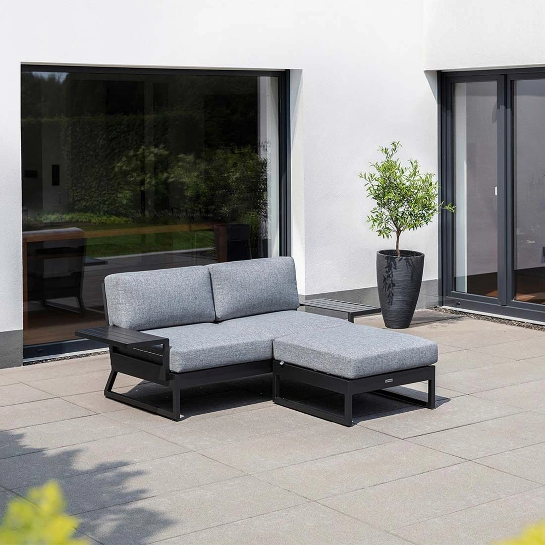 Kettler Ocean Skid Platform Loungehocker Aluminium/Olefin Anthrazit/Hellgrau Meliert 10 Kettler Ocean Skid Platform Loungehocker Aluminium/Olefin Anthrazit/Hellgrau Meliert – Bild 10