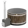 KIRAMI Original Breezy M Badefass-Set Hot Tub Ø170cm Coal Black/Light Grey