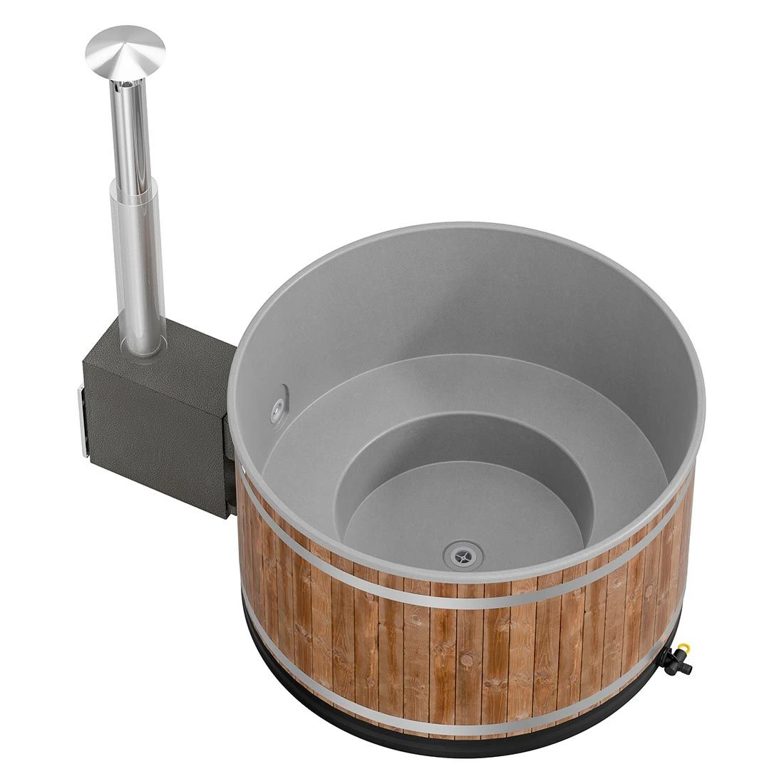 KIRAMI Original Breezy M Badefass-Set Hot Tub Ø170cm Dark Walnut/Light Grey 6 KIRAMI Original Breezy M Badefass-Set Hot Tub Ø170cm Dark Walnut/Light Grey – Bild 6