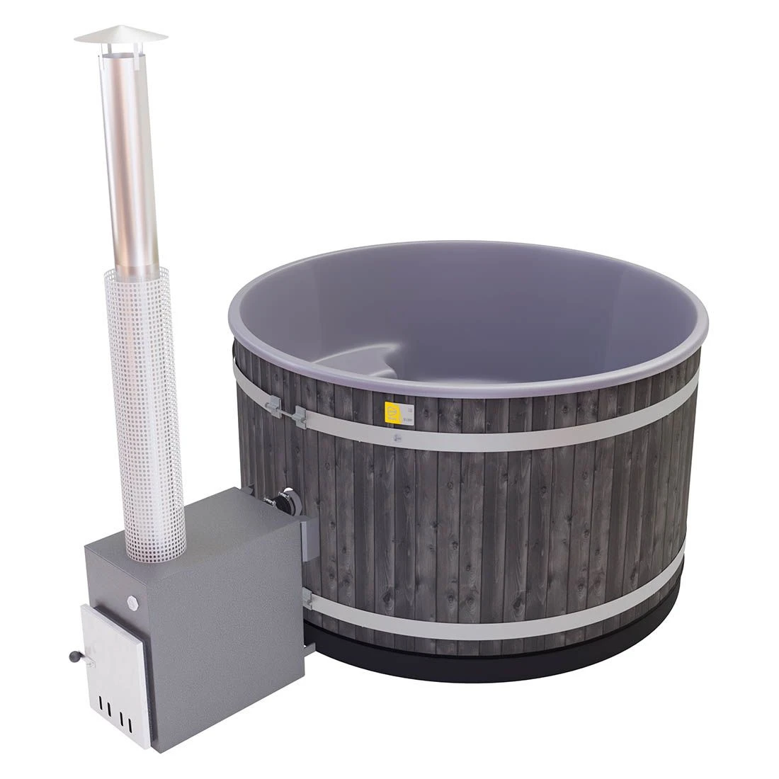 KIRAMI Original Hazy M Badefass-Set Hot Tub Ø170cm Coal Black/Grey 1 KIRAMI Original Hazy M Badefass-Set Hot Tub Ø170cm Coal Black/Grey