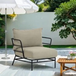 La Forma Mareluz Loungesessel Stahl/Polyester Schwarz/Beige