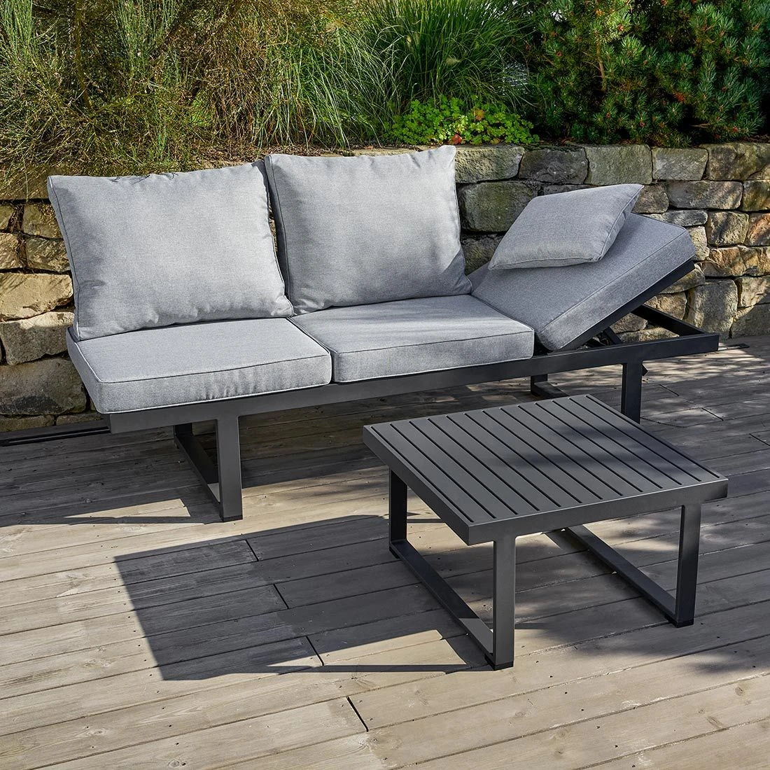 LC Garden Bondino Loungeset Aluminium/Polyester Anthrazit/Grau 1 LC Garden Bondino Loungeset Aluminium/Polyester Anthrazit/Grau