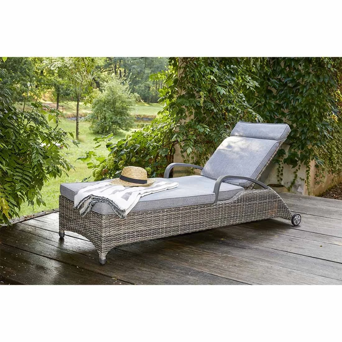 LC Garden Komido Gartenliege Aluminium/Geflecht Anthrazit/Omega Grau 5 LC Garden Komido Gartenliege Aluminium/Geflecht Anthrazit/Omega Grau – Bild 5