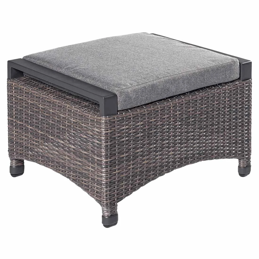 LC Garden Komido Hocker Inkl. Kissen Aluminium/Geflecht Anthrazit/Omega Braun 1 LC Garden Komido Hocker Inkl. Kissen Aluminium/Geflecht Anthrazit/Omega Braun