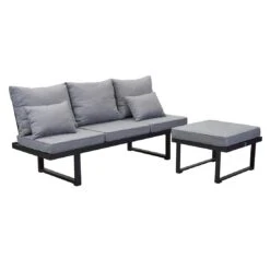 LC Garden Sondrino Gartensofa Aluminium/Polyester Schwarz/Grau -Garten Paradies Verkauf lc garden sondrino 3 sitzersofa 202x70cm aluminium polyester 1433677 10