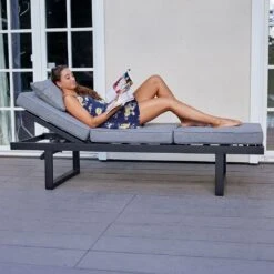 LC Garden Sondrino Gartensofa Aluminium/Polyester Schwarz/Grau -Garten Paradies Verkauf lc garden sondrino 3 sitzersofa 202x70cm aluminium polyester 1433677 3