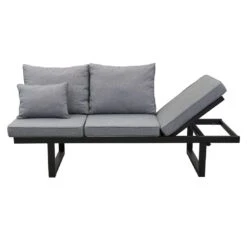 LC Garden Sondrino Gartensofa Aluminium/Polyester Schwarz/Grau -Garten Paradies Verkauf lc garden sondrino 3 sitzersofa 202x70cm aluminium polyester 1433677 7
