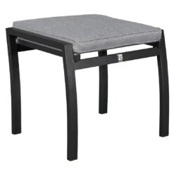 LC Garden Sondrino Gartenhocker Mit Kissen Aluminium/Polyester Schwarz/Grau