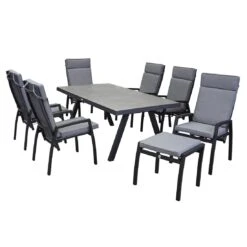 LC Garden Sondrino Gartenhocker Mit Kissen Aluminium/Polyester Schwarz/Grau -Garten Paradies Verkauf lc garden sondrino hocker mit kissen aluminium polyester 1433039 4