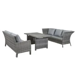 LC Garden Vivera Dininglounge Aluminium/Geflecht Grau/Omega-Anthrazit -Garten Paradies Verkauf lc garden vivera loungeecke mit tisch alu geflecht glas keramik 1432412 3