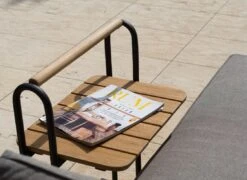 LifestyleGarden Topaz Beistelltisch 52x37,5cm Aluminium/Teakholz Magnesium Grau/Teak -Garten Paradies Verkauf lifestylegarden topaz beistelltisch 52x37 5cm aluminium teakholz 1440640 4