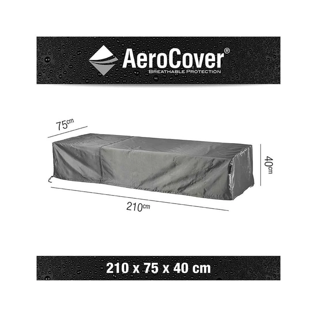 AeroCover Gartenliege Schutzhülle 210x75x40cm Polyester Uni Anthrazit 6 AeroCover Gartenliege Schutzhülle 210x75x40cm Polyester Uni Anthrazit – Bild 6
