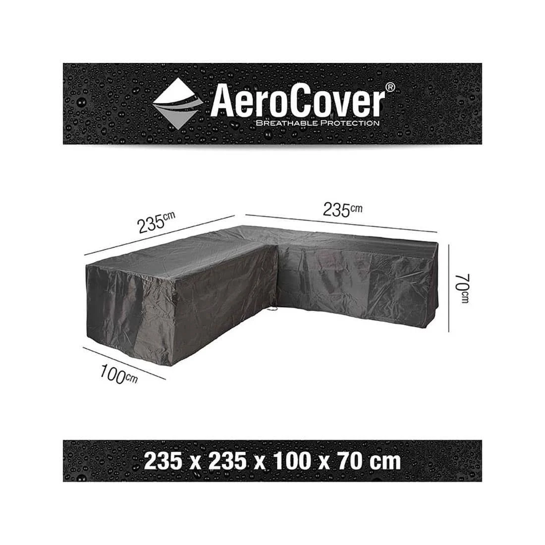 AeroCover Schutzhülle Für Ecklounge 235x235x100x70cm Polyester Uni Anthrazit 9 AeroCover Schutzhülle Für Ecklounge 235x235x100x70cm Polyester Uni Anthrazit – Bild 9
