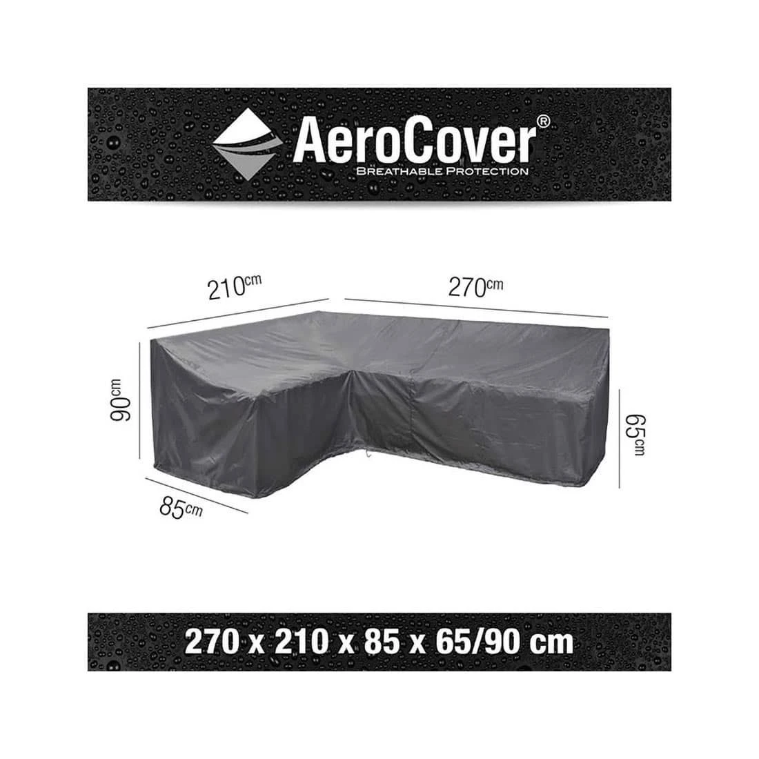 AeroCover Schutzhülle Für Ecklounge 270x210x85x65/90cm Polyester Uni Anthrazit 8 AeroCover Schutzhülle Für Ecklounge 270x210x85x65/90cm Polyester Uni Anthrazit – Bild 8