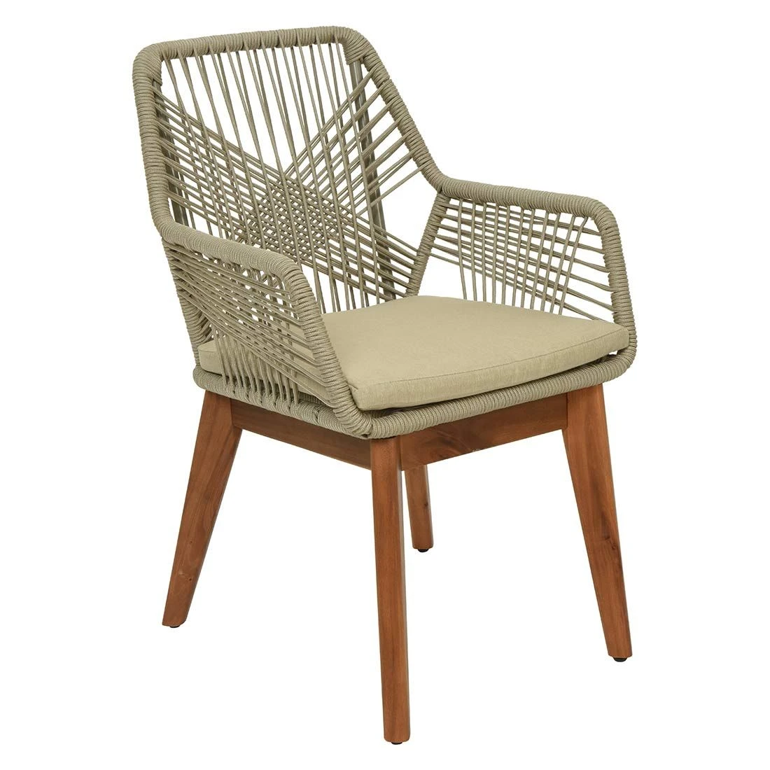 Outdoor Living Seville Diningsessel Akazie/Rope Inkl. Kissen Beige/Braun 1 Outdoor Living Seville Diningsessel Akazie/Rope Inkl. Kissen Beige/Braun