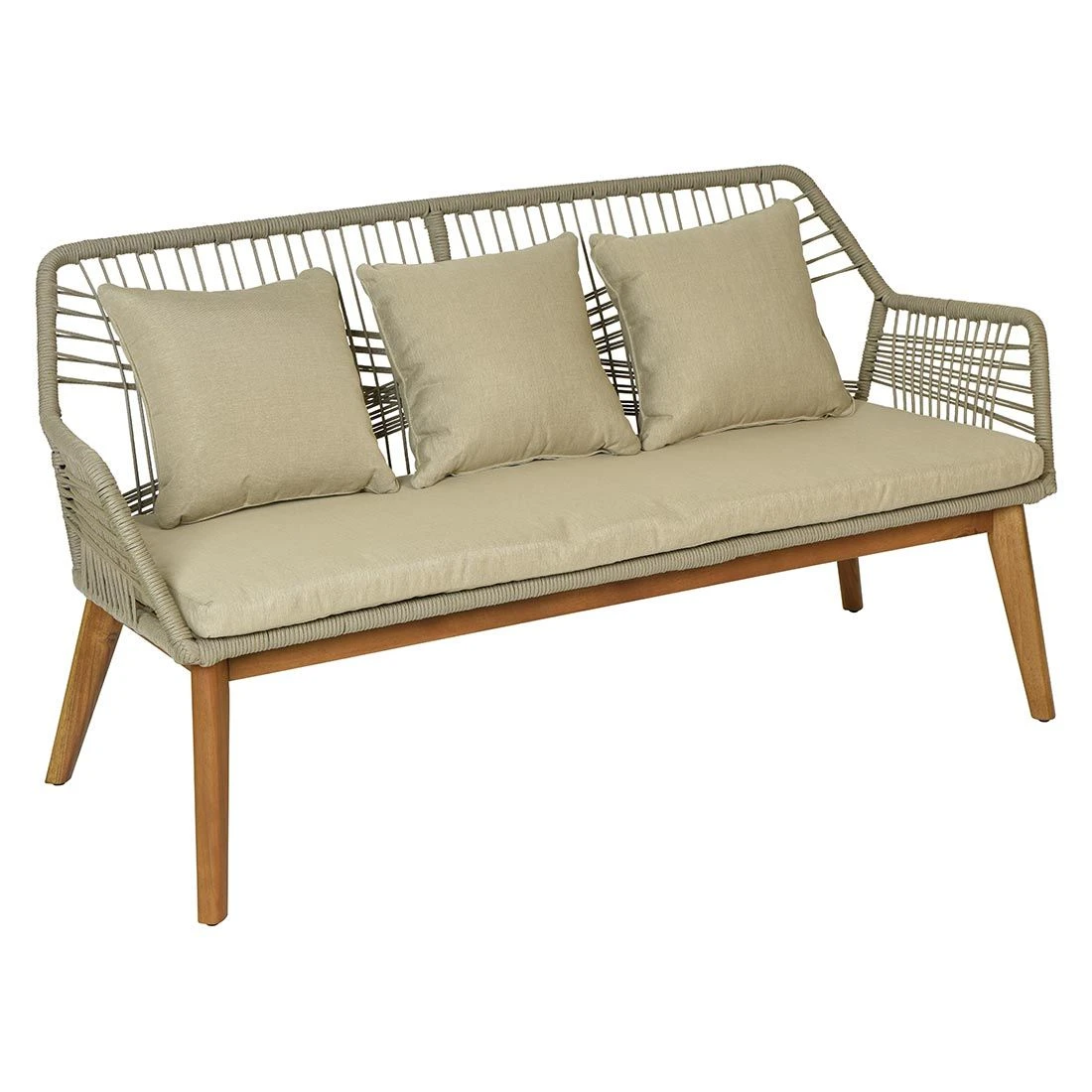 Outdoor Living Seville Loungeset 5-tlg. Akazie/Rope Braun/Sand 3 Outdoor Living Seville Loungeset 5-tlg. Akazie/Rope Braun/Sand – Bild 3
