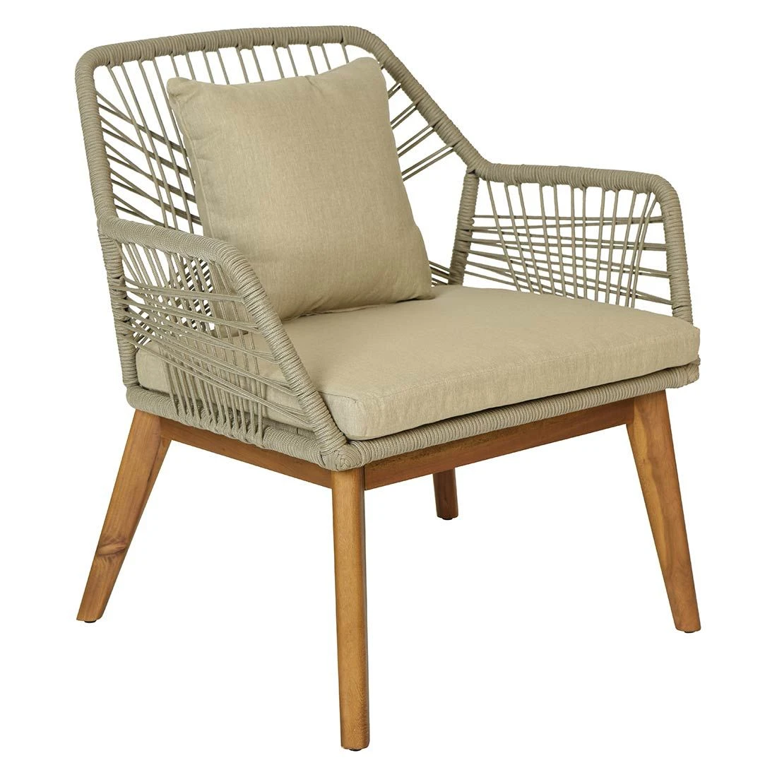 Outdoor Living Seville Loungeset 5-tlg. Akazie/Rope Braun/Sand 4 Outdoor Living Seville Loungeset 5-tlg. Akazie/Rope Braun/Sand – Bild 4