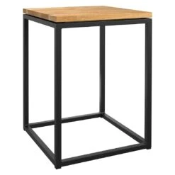 OUTLIV. Flora Beistelltisch 40x41x55cm Stahl/Wildeiche Schwarz/Wildeiche
