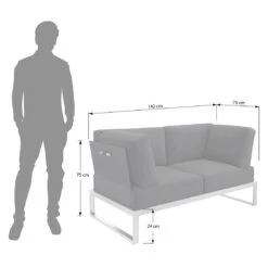 OUTLIV. Capri Loungebank Edelstahl/Polyester Schwarz -Garten Paradies Verkauf outliv capri loungebank edelstahl inkl kissen 3