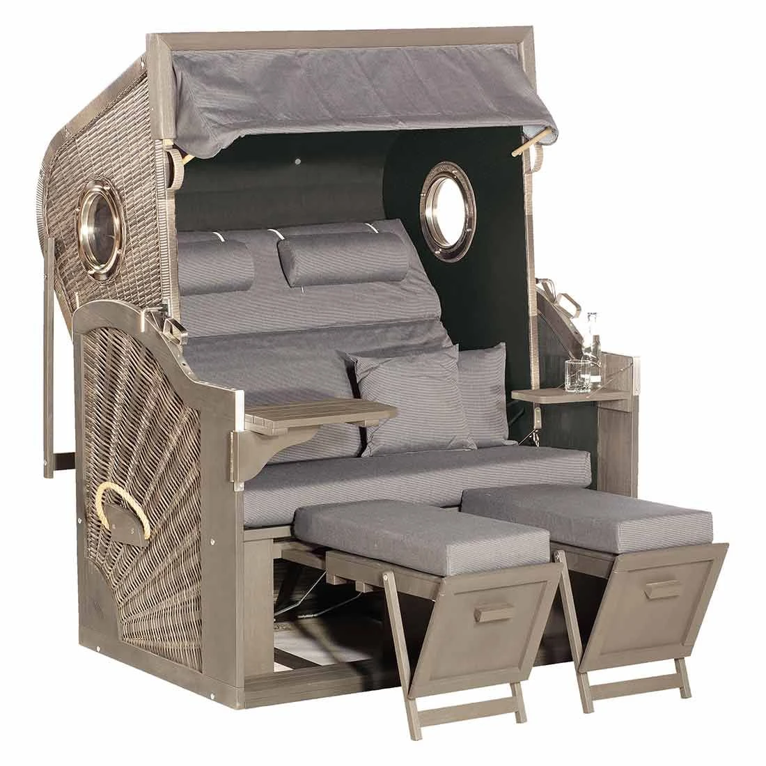 OUTLIV. Cliff Strandkorb Akazie/Geflecht Vintage Anthrazit 1 OUTLIV. Cliff Strandkorb Akazie/Geflecht Vintage Anthrazit