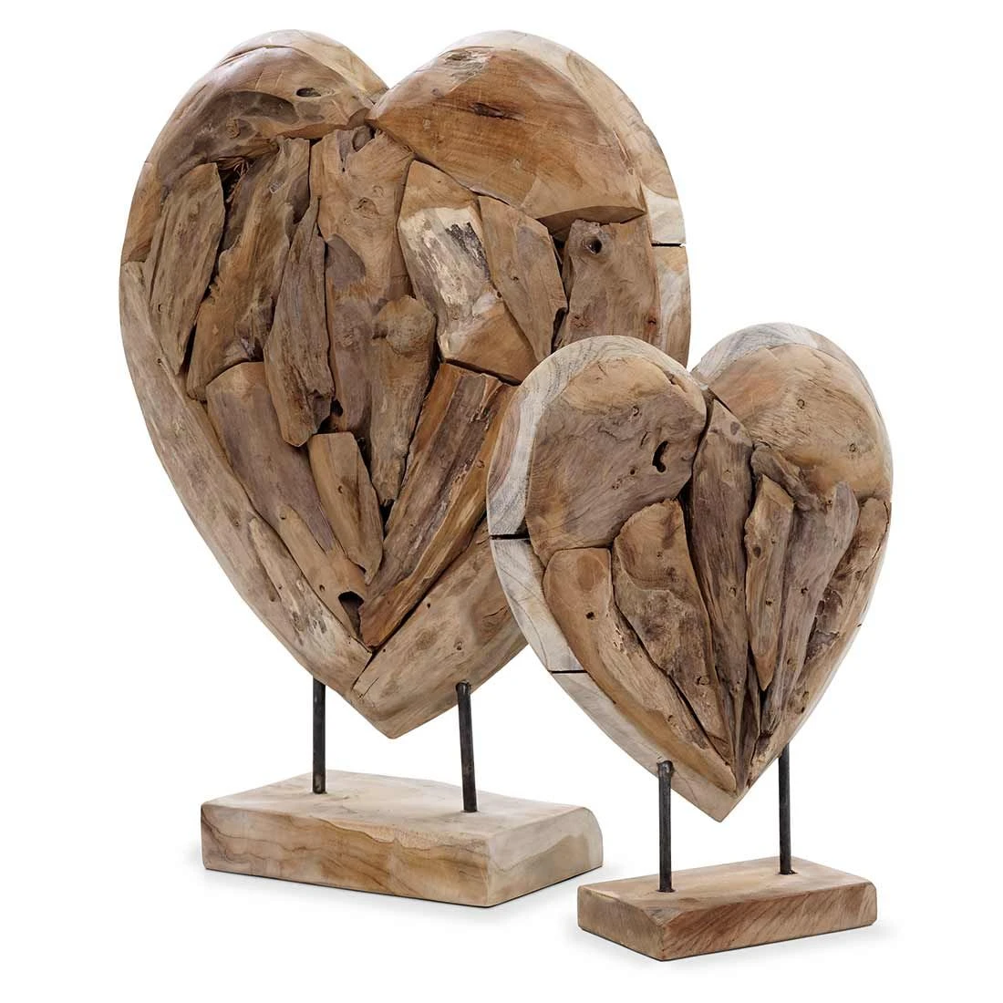 OUTLIV. Deko Herz Set 2-tlg. Teak Wurzel Natur 2 OUTLIV. Deko Herz Set 2-tlg. Teak Wurzel Natur – Bild 2