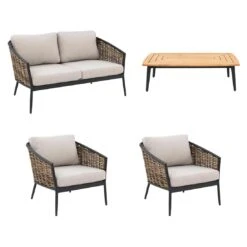 OUTLIV. Falun Loungeset 4-tlg. Aluminium/Rope Anthrazit/Mixed Brown/Ivory -Garten Paradies Verkauf outliv falun sofagruppe 4 tlg aluminium rope 1342762 3