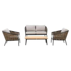 OUTLIV. Falun Loungeset 4-tlg. Aluminium/Rope Anthrazit/Mixed Brown/Ivory -Garten Paradies Verkauf outliv falun sofagruppe 4 tlg aluminium rope 1342762 4