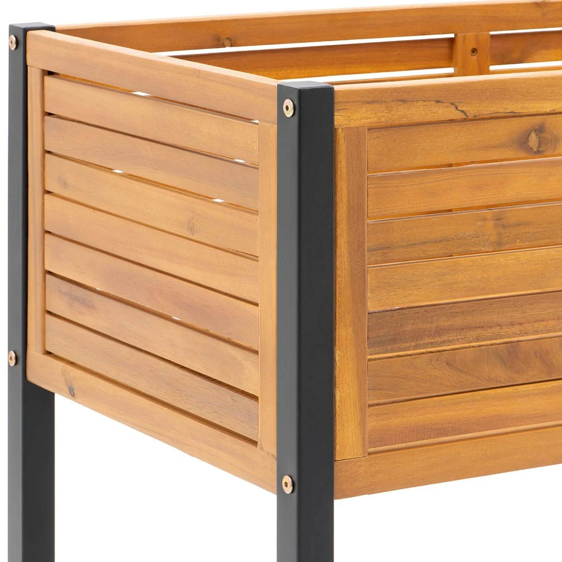 OUTLIV. Bern Hochbeet 90x45x90cm Stahl/Akazie Schwarz/Natur 8 OUTLIV. Bern Hochbeet 90x45x90cm Stahl/Akazie Schwarz/Natur – Bild 8