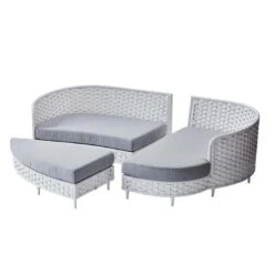 OUTLIV. Korsika Sonneninsel Geflecht Weiß/Grau -Garten Paradies Verkauf outliv korsika sonneninsel geflecht weiss grau 990982 4