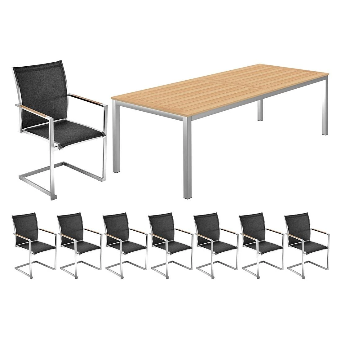 OUTLIV. Kreta Gartenmöbelset 9-tlg. Mit Tisch 240/300x90 Cm Silber/Coal 1 OUTLIV. Kreta Gartenmöbelset 9-tlg. Mit Tisch 240/300x90 Cm Silber/Coal