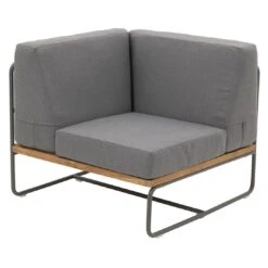 OUTLIV. Largo Ecklounge Stahl/Kunstfaser Anthrazit/Royal Dark Grey -Garten Paradies Verkauf outliv largo loungeecke 5tlg stahl pulver akazie kissen anthrazit grau 1205394 11