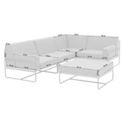 OUTLIV. Largo Ecklounge Stahl/Kunstfaser Anthrazit/Royal Dark Grey -Garten Paradies Verkauf outliv largo loungeecke 5tlg stahl pulver akazie kissen anthrazit grau 1205394 4