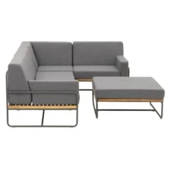 OUTLIV. Largo Ecklounge Stahl/Kunstfaser Anthrazit/Royal Dark Grey -Garten Paradies Verkauf outliv largo loungeecke 5tlg stahl pulver akazie kissen anthrazit grau 1205394 6