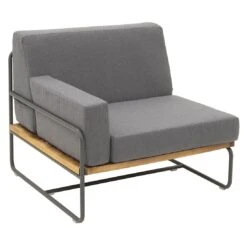 OUTLIV. Largo Ecklounge Stahl/Kunstfaser Anthrazit/Royal Dark Grey -Garten Paradies Verkauf outliv largo loungeecke 5tlg stahl pulver akazie kissen anthrazit grau 1205394 9
