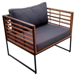 OUTLIV. Maui Loungeset 4-tlg. Stahl/Akazie/Polster Schwarz/Anthrazit -Garten Paradies Verkauf outliv maui loungegruppe 4 tlg stahl akazie polster 1418409 6