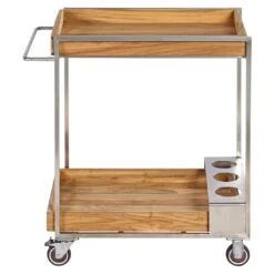OUTLIV. Oro Servierwagen Edelstahl/Teak Recycelt Silber/Natur -Garten Paradies Verkauf outliv oro servierwagen edelstahl teak recycelt silber braun 1323083 3