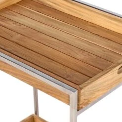 OUTLIV. Oro Servierwagen Edelstahl/Teak Recycelt Silber/Natur -Garten Paradies Verkauf outliv oro servierwagen edelstahl teak recycelt silber braun 1323083 5