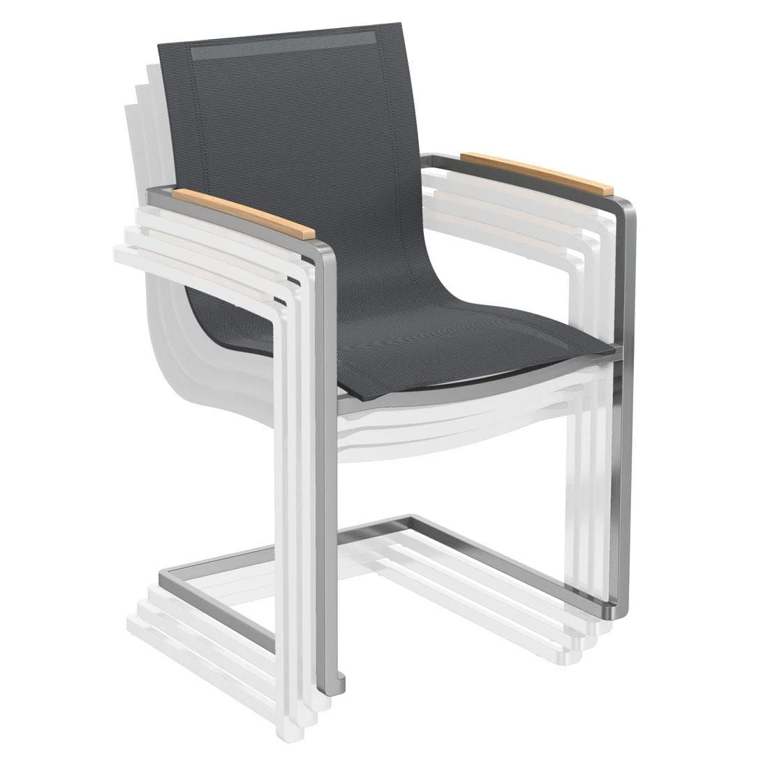 OUTLIV. Rimini Gartenmöbelset 5-tlg. Mit Tisch 160x90 Cm Silber-Schwarz/Zement 14 OUTLIV. Rimini Gartenmöbelset 5-tlg. Mit Tisch 160x90 Cm Silber-Schwarz/Zement – Bild 14