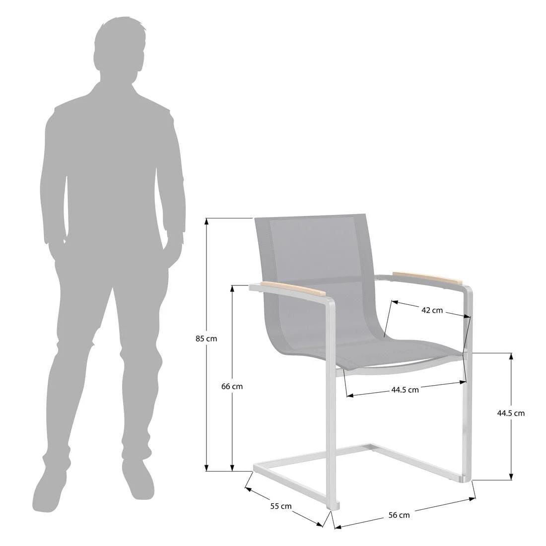 OUTLIV. Rimini Gartenmöbelset 5-tlg. Mit Tisch 160x90 Cm Silber-Schwarz/Zement 15 OUTLIV. Rimini Gartenmöbelset 5-tlg. Mit Tisch 160x90 Cm Silber-Schwarz/Zement – Bild 15