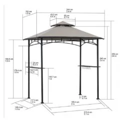 OUTLIV. Gartenpavillon 152x244cm Stahl/Stoff Schwarz/Grau -Garten Paradies Verkauf outliv pavillon 152x244cm stahl stoff 1396640 4