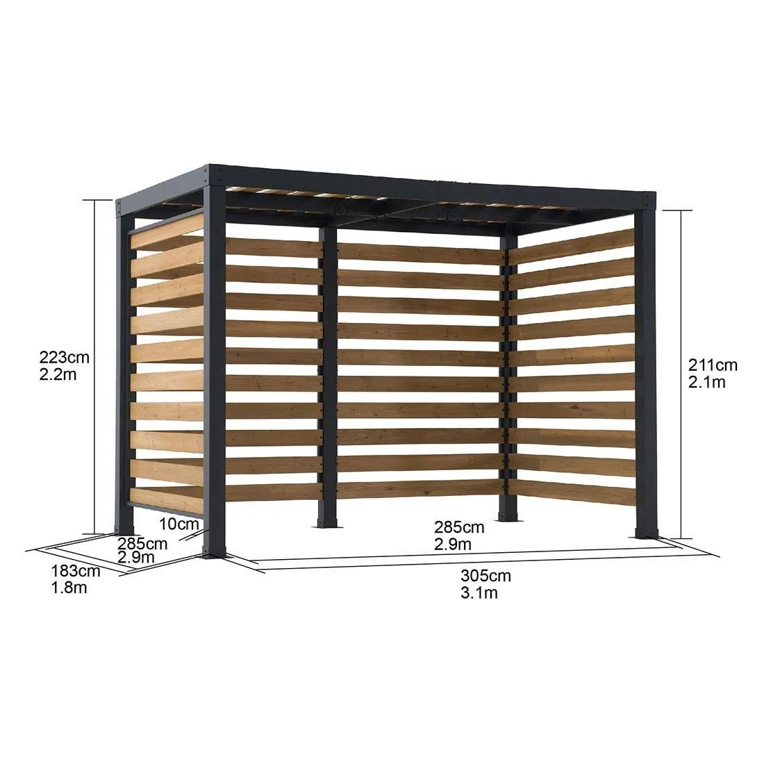 OUTLIV. Gartenpergola 313x191 Cm Zedernholz/Stahl Schwarz/Natur 8 OUTLIV. Gartenpergola 313x191 Cm Zedernholz/Stahl Schwarz/Natur – Bild 8