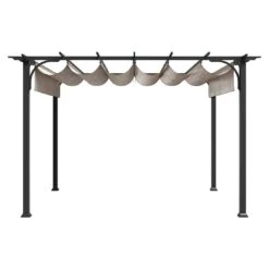 OUTLIV. Gartenpergola 366x274 Cm Stahl/Stoff Schwarz/Beige -Garten Paradies Verkauf outliv pergola 366x274 cm aluminium stoff 1396618 4