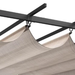 OUTLIV. Gartenpergola 366x274 Cm Stahl/Stoff Schwarz/Beige -Garten Paradies Verkauf outliv pergola 366x274 cm aluminium stoff 1396618 7