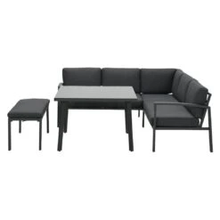 OUTLIV. Wellington Dininglounge 3-tlg. Aluminium/Polster Carbon Black/Reflex Black -Garten Paradies Verkauf outliv wellington loungeecke aluminium polster carbon black reflex black 1247403 3