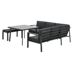 OUTLIV. Wellington Dininglounge 3-tlg. Aluminium/Polster Carbon Black/Reflex Black -Garten Paradies Verkauf outliv wellington loungeecke aluminium polster carbon black reflex black 1247403 4