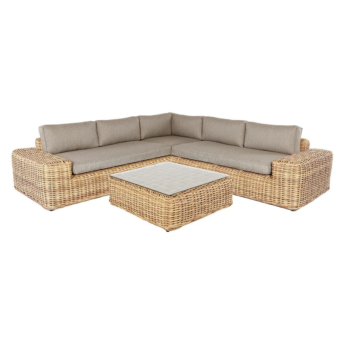 OUTLIV. Yate Ecklounge 4tlg. Geflecht/Olefin Mixed Brown 2 OUTLIV. Yate Ecklounge 4tlg. Geflecht/Olefin Mixed Brown – Bild 2